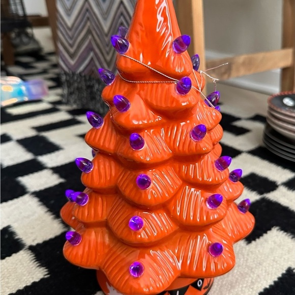 Mr.Halloween Nostalgic Ceramic Led Tree Orange Purple lights  13” NWT - Picture 10 of 12